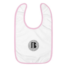 Load image into Gallery viewer, "A-b1 World"/Embroidered Baby Bib/ White & light Blue/ Heather Gray& White/ White & Pink - A-b1.com