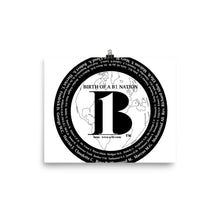 Load image into Gallery viewer, "Birth of A-b1 Nation", displayed are the names of many prominent B1 figures in our history/ Black, Black "B"/Poster - A-b1.com