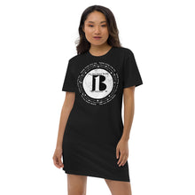 Load image into Gallery viewer, "The New Black Media", displayed are the names of the members of the new Black media/ Black, Black "B"/ Organic cotton t-shirt dress in many colors - A-b1.com