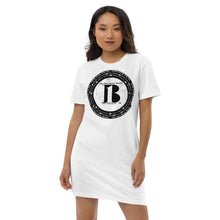Load image into Gallery viewer, "The New Black Media", displayed are the names of the members of the new Black media/ Black, Black "B"/ Organic cotton t-shirt dress in many colors - A-b1.com