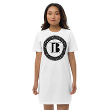Load image into Gallery viewer, "The New Black Media", displayed are the names of the members of the new Black media/ Black, Black "B"/ Organic cotton t-shirt dress in many colors - A-b1.com