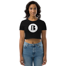 Load image into Gallery viewer, "A-b1 World"/Organic Crop Top/ White, Black - A-b1.com