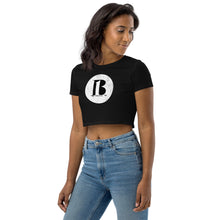 Load image into Gallery viewer, "A-b1 World"/Organic Crop Top/ White, Black - A-b1.com