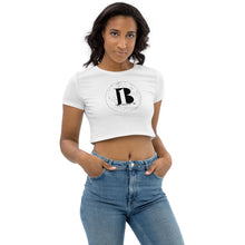 Load image into Gallery viewer, "A-b1 World"/Organic Crop Top/ White, Black - A-b1.com
