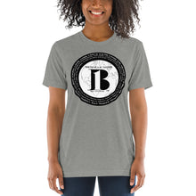 Load image into Gallery viewer, "Birth of A-b1 Nation", displayed are the names of many prominent B1 figures in our history/ Black, Black "B"/Short sleeve t-shirt in many colors - A-b1.com