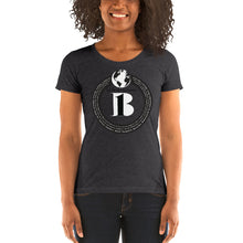 Load image into Gallery viewer, &quot;Birth of A-b1 Nation&quot;, displayed are the names of many prominent B1 figures in our history/ Black, White &quot;B&quot;/Ladies&#39; short sleeve t-shirt in many colors - A-b1.com

