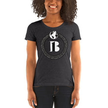 Load image into Gallery viewer, "Birth of A-b1 Nation", displayed are the names of many prominent B1 figures in our history/ Black, White "B"/Ladies' short sleeve t-shirt in many colors - A-b1.com