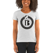 Load image into Gallery viewer, "Birth of A-b1 Nation", displayed are the names of many prominent B1 figures in our history/ Top Globe, Black, Black "B"/Ladies' short sleeve t-shirt in many colors - A-b1.com