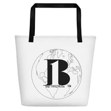 Load image into Gallery viewer, &quot;A-b1 World&quot;/Beach Bag/ White - A-b1.com
