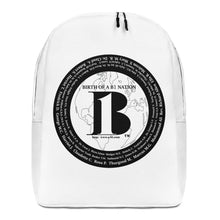 Load image into Gallery viewer, &quot;Birth of A-b1 Nation&quot;, displayed are the names of many prominent B1 figures in our history/ Black, Black &quot;B&quot;/Minimalist Backpack - A-b1.com
