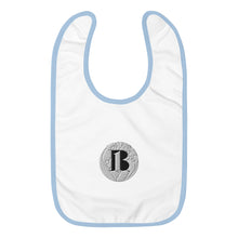 Load image into Gallery viewer, &quot;A-b1 World&quot;/Embroidered Baby Bib/ White &amp; light Blue/ Heather Gray&amp; White/ White &amp; Pink - A-b1.com
