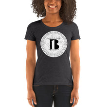 Load image into Gallery viewer, &quot;Birth of A b1 Nation&quot;, displayed are the names of many prominent B1 figures in our history/ White, Black &quot;B&quot;/Ladies&#39; short sleeve t-shirt in many colors - A-b1.com
